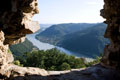Blick von Ruine Aggstein auf Donau bei Melk